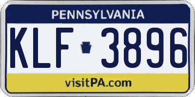 PA license plate KLF3896
