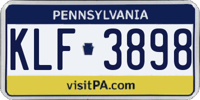 PA license plate KLF3898