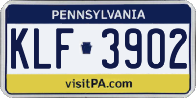 PA license plate KLF3902