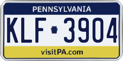 PA license plate KLF3904