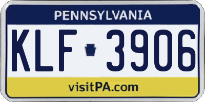 PA license plate KLF3906