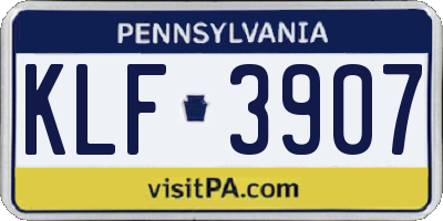 PA license plate KLF3907