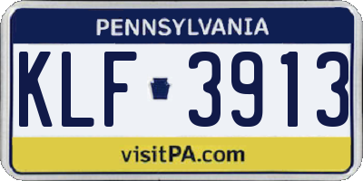 PA license plate KLF3913