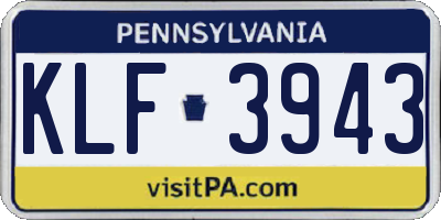 PA license plate KLF3943