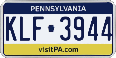 PA license plate KLF3944