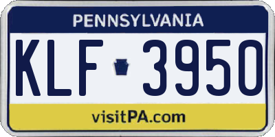 PA license plate KLF3950