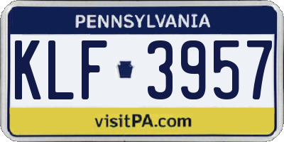 PA license plate KLF3957