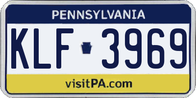 PA license plate KLF3969
