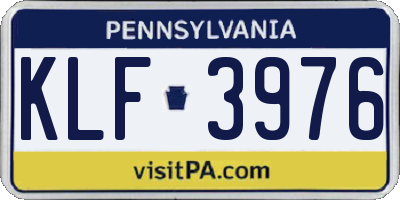 PA license plate KLF3976
