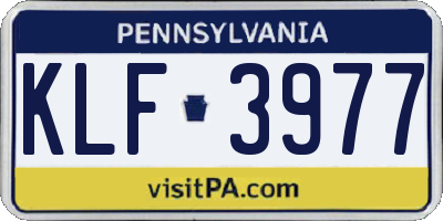 PA license plate KLF3977
