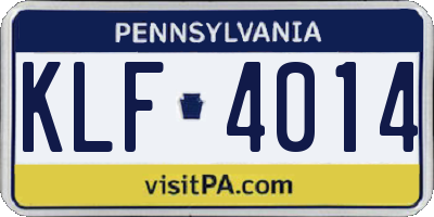 PA license plate KLF4014