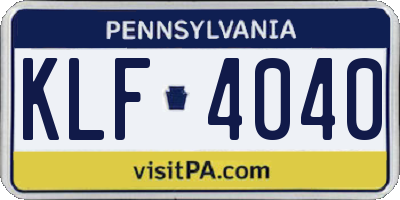 PA license plate KLF4040