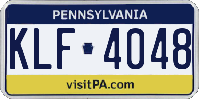 PA license plate KLF4048