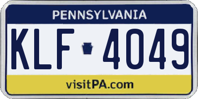 PA license plate KLF4049