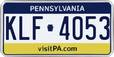 PA license plate KLF4053