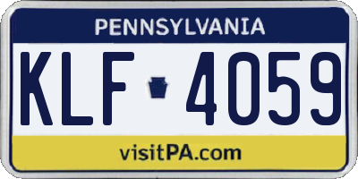 PA license plate KLF4059