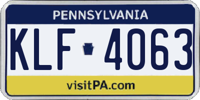 PA license plate KLF4063