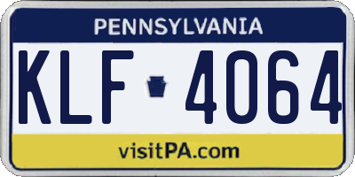 PA license plate KLF4064
