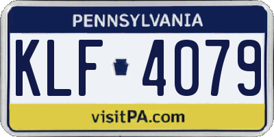 PA license plate KLF4079