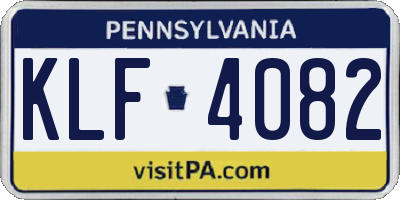 PA license plate KLF4082