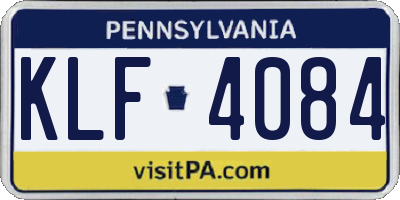 PA license plate KLF4084
