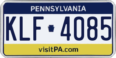 PA license plate KLF4085