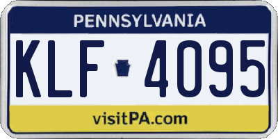 PA license plate KLF4095