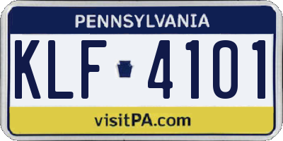 PA license plate KLF4101