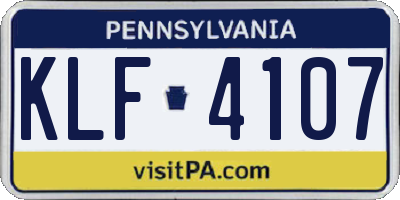 PA license plate KLF4107