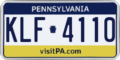 PA license plate KLF4110