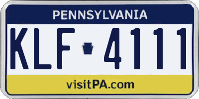PA license plate KLF4111