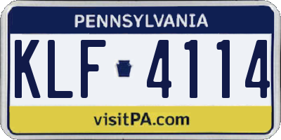 PA license plate KLF4114