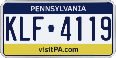PA license plate KLF4119