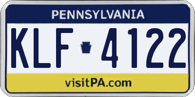 PA license plate KLF4122