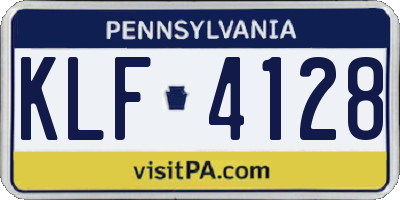 PA license plate KLF4128