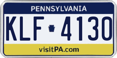 PA license plate KLF4130
