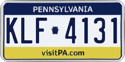 PA license plate KLF4131