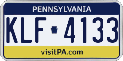 PA license plate KLF4133