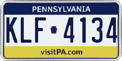PA license plate KLF4134