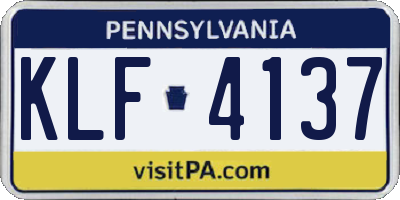 PA license plate KLF4137