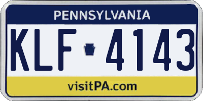 PA license plate KLF4143