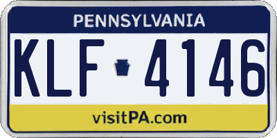 PA license plate KLF4146