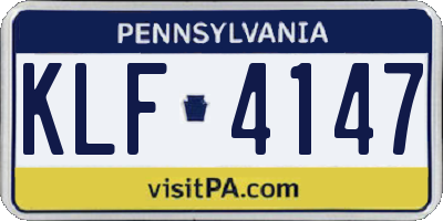 PA license plate KLF4147