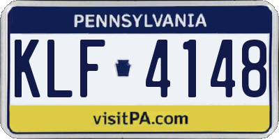 PA license plate KLF4148
