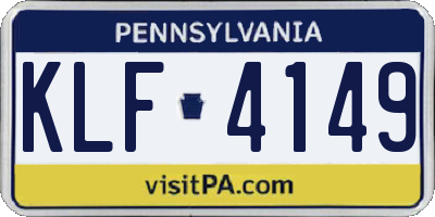 PA license plate KLF4149