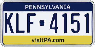 PA license plate KLF4151