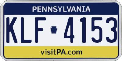PA license plate KLF4153