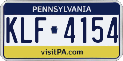 PA license plate KLF4154