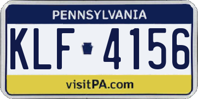 PA license plate KLF4156