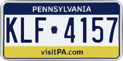 PA license plate KLF4157